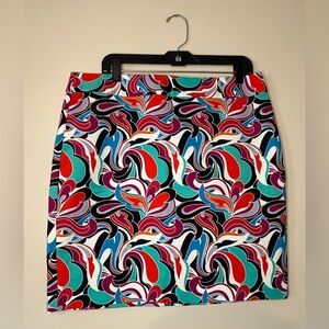 Banana Republic Mini Skirt Colorful Psychedelic Women’s Size 14 Retro Y2K NWT